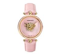 Versace Women's Analog Swiss Quartz Watch with Leather Calfskin Strap VCO030017