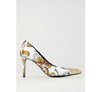 Versace Women's Baroque Print Pumps High Heel - White - 39 IT