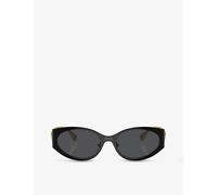 Versace Womens Black Ve2263 Oval-frame Acetate Sunglasses 5.6cm