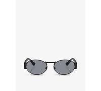 Versace Womens Black Ve2264 Oval-frame Metal Sunglasses 14.5cm