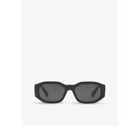 Versace Womens Black Ve4361 Rectangle Frame Acetate Sunglasses 53mm