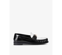 Versace Womens Blk/white Medusa Contrast-panel Leather Loafers Eur 39 / 6 Uk Women