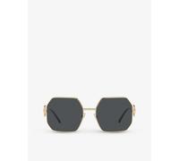 Versace Womens Gold Ve2248 Geometric-frame Metal Sunglasses 140mm