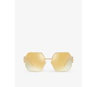 Versace Womens Gold Ve2248 Geometric-frame Metal Sunglasses 140mm