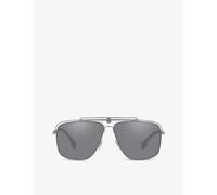 Versace Womens Grey Ve2242 Square Metal Sunglasses 145mm