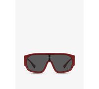 Versace Womens Red Ve4439 Pillow-frame Logo-embellished Nylon Sunglasses