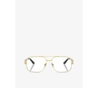 Versace Womens Versace Ve1302 Irregular-Frame Metal Optical Glasses Gold
