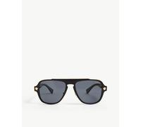 Versace Womens Versace Ve2199 Square-Framed Metal Sunglasses Black