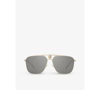 Versace Womens Versace Ve2238 Aviator-Frame Glass and Metal Sunglasses Gold