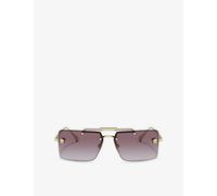 Versace Womens Versace Ve2245 Rectangular-Frame Metal Sunglasses Gold
