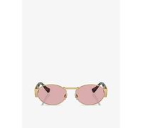 Versace Womens Versace Ve2264 Oval-Frame Metal Sunglasses Gold