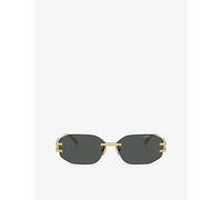Versace Womens Versace Ve2274 Irregular-Frame Metal Sunglasses Gold