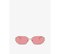Versace Womens Versace Ve2274 Irregular-Frame Metal Sunglasses Gold
