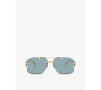 Versace Womens Versace Ve2275 Irregular-Frame Metal Sunglasses Gold
