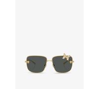 Versace Womens Versace Ve2282 Square-Frame Metal Sunglasses Gold