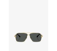Versace Womens Versace Ve2284 Irregular-Frame Metal Sunglasses Gold
