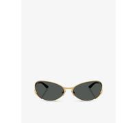 Versace Womens Versace Ve2285 Oval-Frame Metal Sunglasses Gold