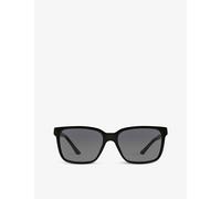 Versace Womens Versace Ve4307 Rectangular-Frame Acetate and Metal Sunglasses Black