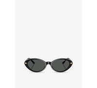 Versace Womens Versace Ve4469 Oval-Frame Acetate Sunglasses Black