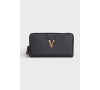 Versace Women's Virtus Black Leather Long Wallet Versace Black One Size