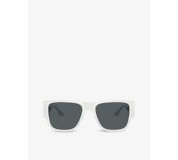 Versace Womens White Ve4403 57 Round-frame Acetate Sunglasses