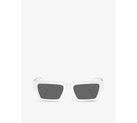 Versace Womens White Ve4459 Rectangular-frame Acetate Sunglasses