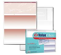 VersaCheck ValueChex - 55 Blank Business Voucher Checks - Burgundy Prestige - 55 Sheets Form #1000 - Check on Top