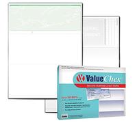 VersaCheck ValueChex - 55 Blank Business Voucher Checks - Light Green Prestige - 55 Sheets Form #1000 - Check on Top