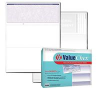 VersaCheck ValueChex Blank Check Paper - Form #1000 Business Voucher Check on Top - Blue - Classic - 250 Sheets/250 Checks