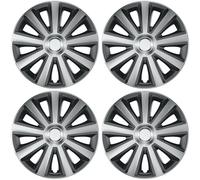 Versaco Car Wheel Trims AVIATORCAR14 - Carbon Black/Silver 14 Inch 9-Spoke - Boxed Set of 4 Hubcaps - Includes Fittings/Instructions