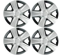 Versaco Car Wheel Trims ESPRITSB16 - Silver/Black 16 Inch 5-Spoke - Boxed Set of 4 Hubcaps - Includes Fittings/Instructions