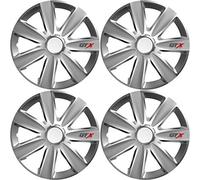 Versaco Car Wheel Trims, GTX Carbon, 16 Inch Set of 4, Universal Fit for Most Vehicles, Silver