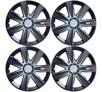 Versaco Car Wheel Trims GTXCARBLK16 - Black 16 Inch 7-Spoke - Boxed Set of 4 Hubcaps - Includes Fittings/Instructions