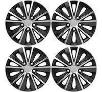 Versaco Car Wheel Trims RAPIDENCBS13 - Black/Silver 13 Inch 10-Spoke - Boxed Set of 4 Hubcaps - Includes Fittings/Instructions