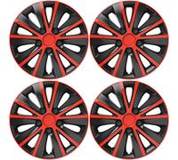 Versaco Car Wheel Trims RAPIDERB16 - Red/Black 16 Inch 10-Spoke - Boxed Set of 4 Hubcaps - Includes Fittings/Instructions