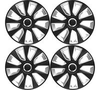 Versaco Car Wheel Trims STRATOSRCBS14 - Black/Silver 14 Inch 9-Spoke - Boxed Set of 4 Hubcaps - Includes Fittings/Instructions