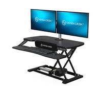 VERSADESK® PowerPro™ Elite 36” - Electric Adjustable Desk Converter with Programmable Controller and USB Hub. Mobile App Controllable. Removable Keyboard Tray - Powerful Riser Lifts 80 lbs - Black