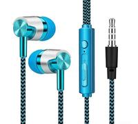 VersaGenius Earphones with Microphone Wired - In Ear Headphones Noise Cancelling Technology Powerful Bass for Android for ios - Secure Fit Sports Design(blue)