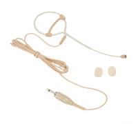 VersaGenius Ergonomic Design Beige Single Earhook Headset Mic Portable Microphone Omnidirectional Beige Lapel Microphone for Glasses Hats Headphones (A)