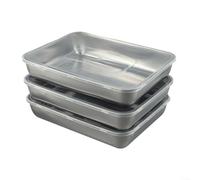 VersaGenius Stainless Steel Food Storage Containers with Lids Set of 3 Square Preservation Boxes for Kitchen Fridge Outdoor Picnic 25x20x5cm