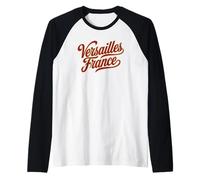 Versailles France Script Royal and Gold Print Raglan Baseball Tee