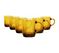 Duralex Versailles Glass Coffee Mugs - 260Ml - Amber - Pack Of 6