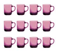 Versailles Glass Coffee Mugs - 260ml Cups - Pack of 12 Duralex Purple One Size