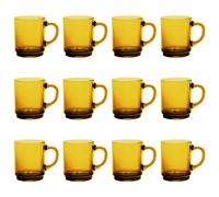 Versailles Glass Coffee Mugs - 260ml Cups - Pack of 12 Duralex Yellow One Size