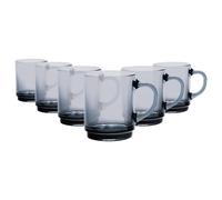 Versailles Glass Coffee Mugs - 260ml Cups - Pack of 6 Duralex Grey One Size