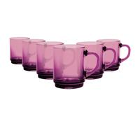 Versailles Glass Coffee Mugs - 260ml Cups - Pack of 6 Duralex Purple One Size