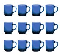 Versailles Glass Coffee Mugs - 260ml Cups - Pack of 12 Duralex Blue One Size