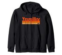 Versailles, Kentucky Retro 80s Style Zip Hoodie