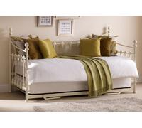 Versailles - Single - White Metal Guest Day Bed and Trundle - Single - Happy Beds