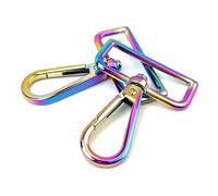 VersaKits 10 Pcs 1-1/2 Inch Rainbow D Ring Swivel Lobster Claw Clasps Push Gate Snap Hooks Trigger Clips for Purse Keychain Strap Making